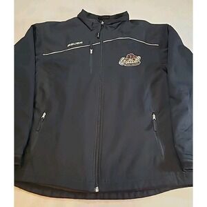 Bauer Oakland Jr Grizzlies AAA Hockey Jacket Mens XL Black Full‎ Zip Softshell